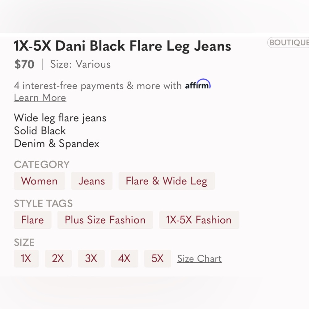 1X-5X Dani Black Flare Leg Jeans - Picture 7 of 8